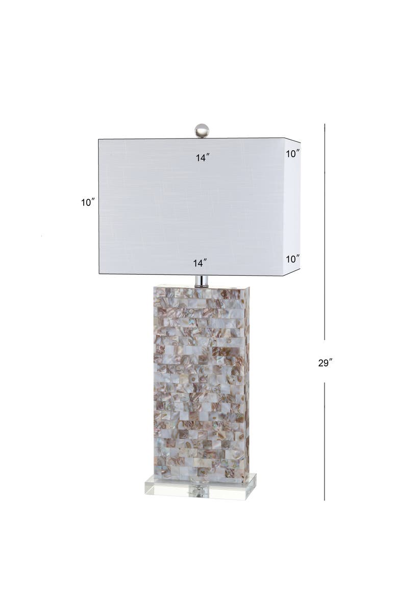 JONATHAN Y Cannon 29" Seashell and Crystal LED Table Lamp, Natural/Clear, Alternate, color, Natural/Clear