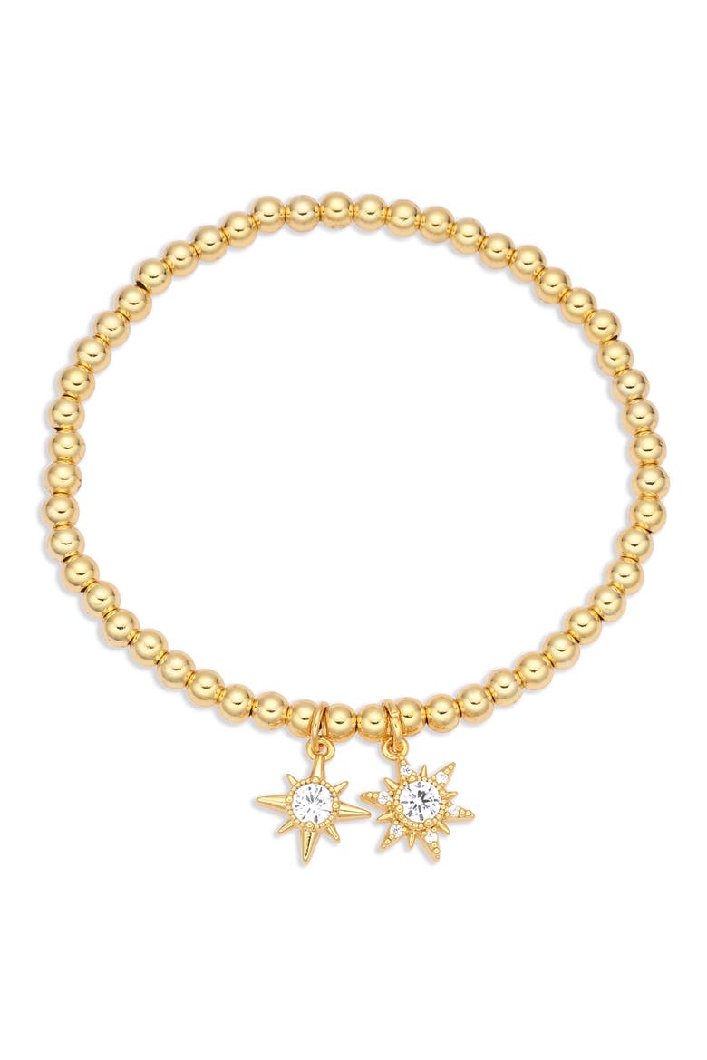 Set of 3 Charm Stretch Bracelets, Alternate, color, GOLD