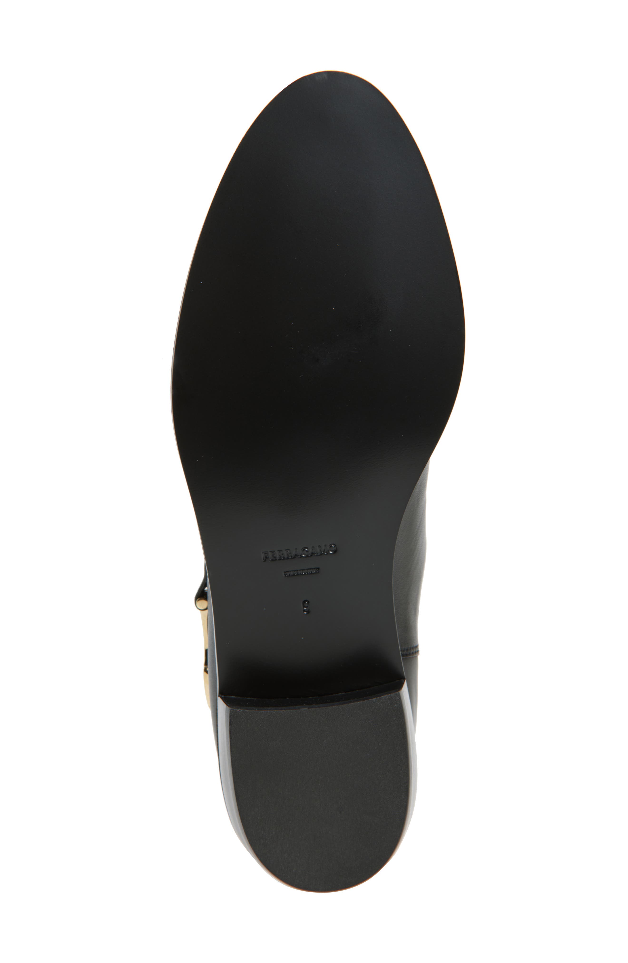 FERRAGAMO F Buckle Chelsea Boot, Alternate, color, Nero