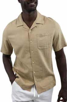 JACHS Suffolk Linen Blend Camp Shirt