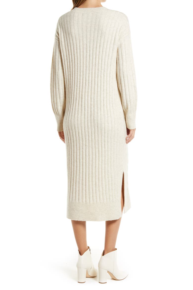 Holiday Long Sleeve Cable Sweater Dress, Alternate, color, BEIGE OATMEAL LIGHT HEATHER