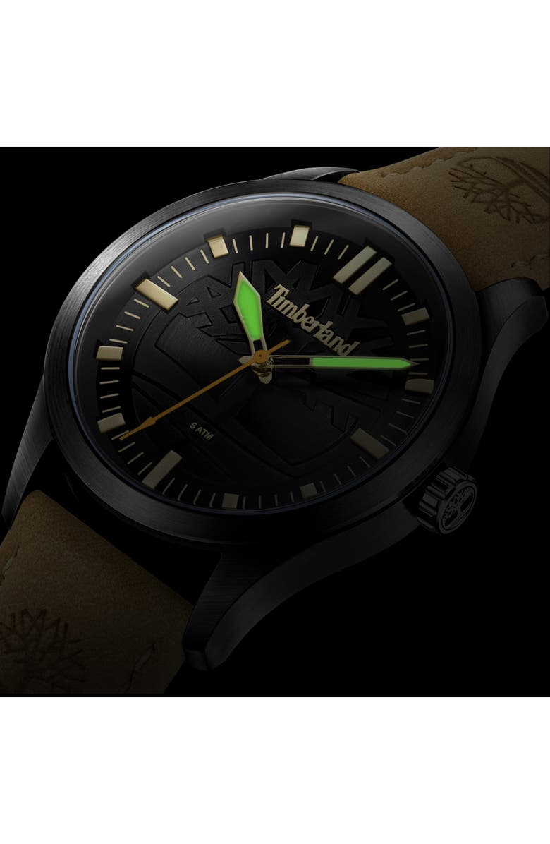 Timberland Rambush Leather Strap Watch, 42mm, Alternate, color, 