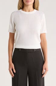 Calvin Klein Rib Short Sleeve Sweater