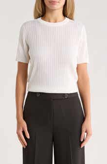 Calvin Klein Rib Short Sleeve Sweater
