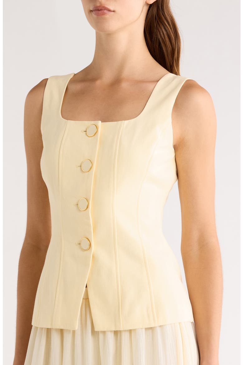 Sleeveless Two-Piece Dress, Alternate, color, YELLOW/ IVORY
