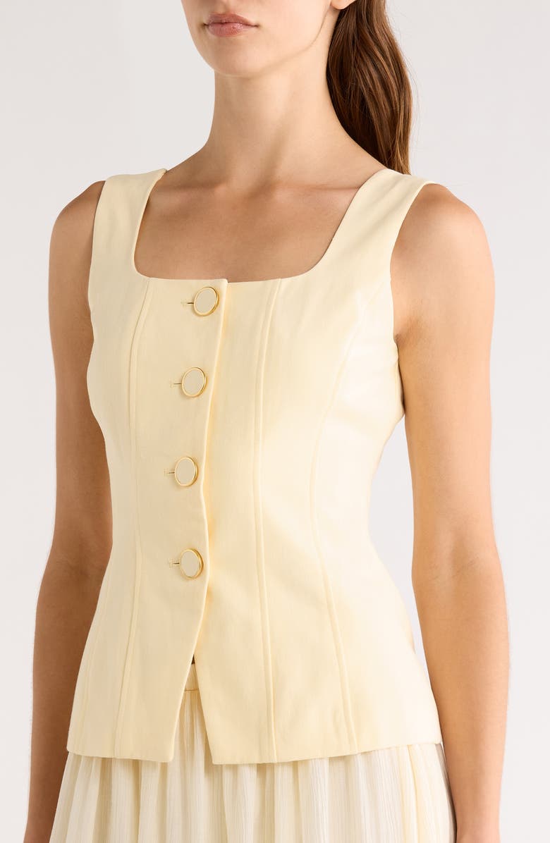 MOON RIVER Sleeveless Two-Piece Dress, Alternate, color, Yellow/ Ivory