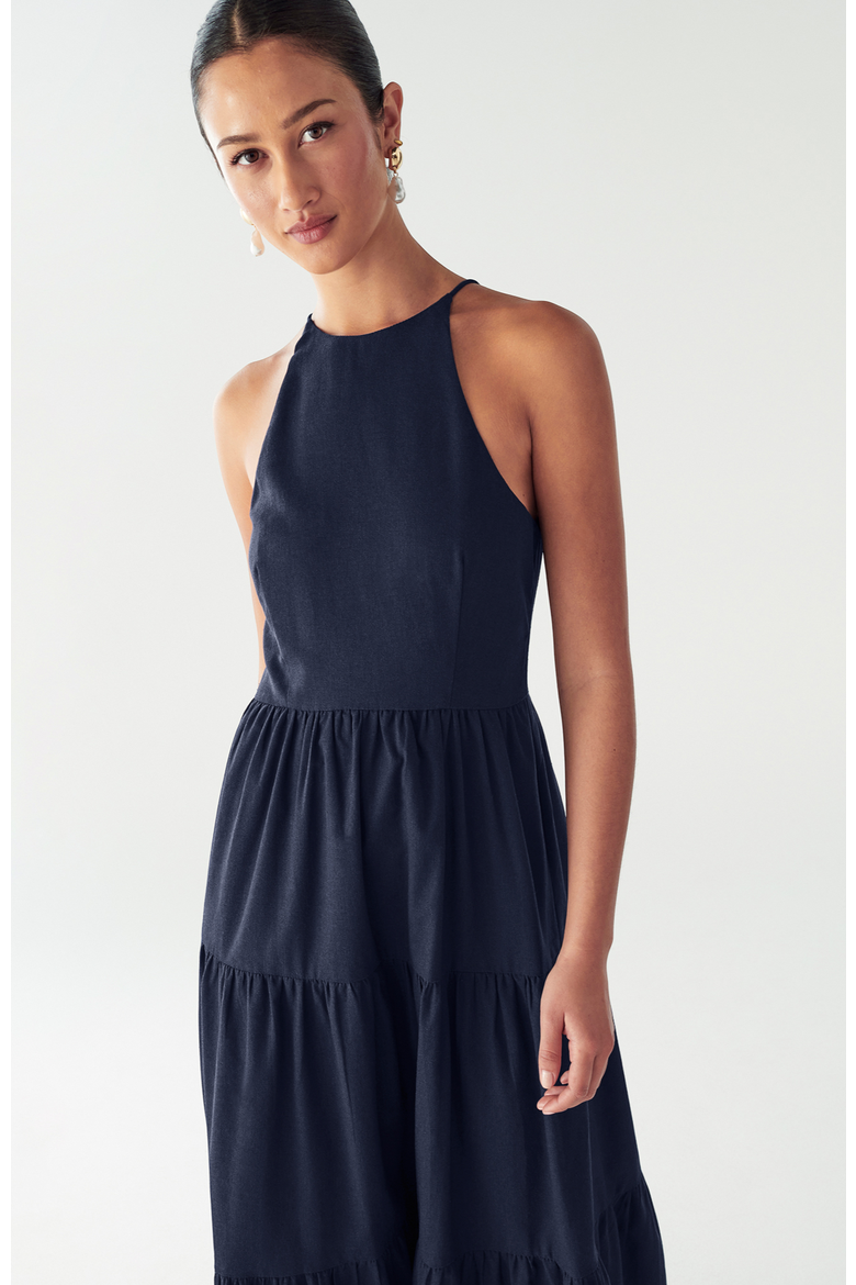 Aquila Maxi Dress, Alternate, color, Navy Blue
