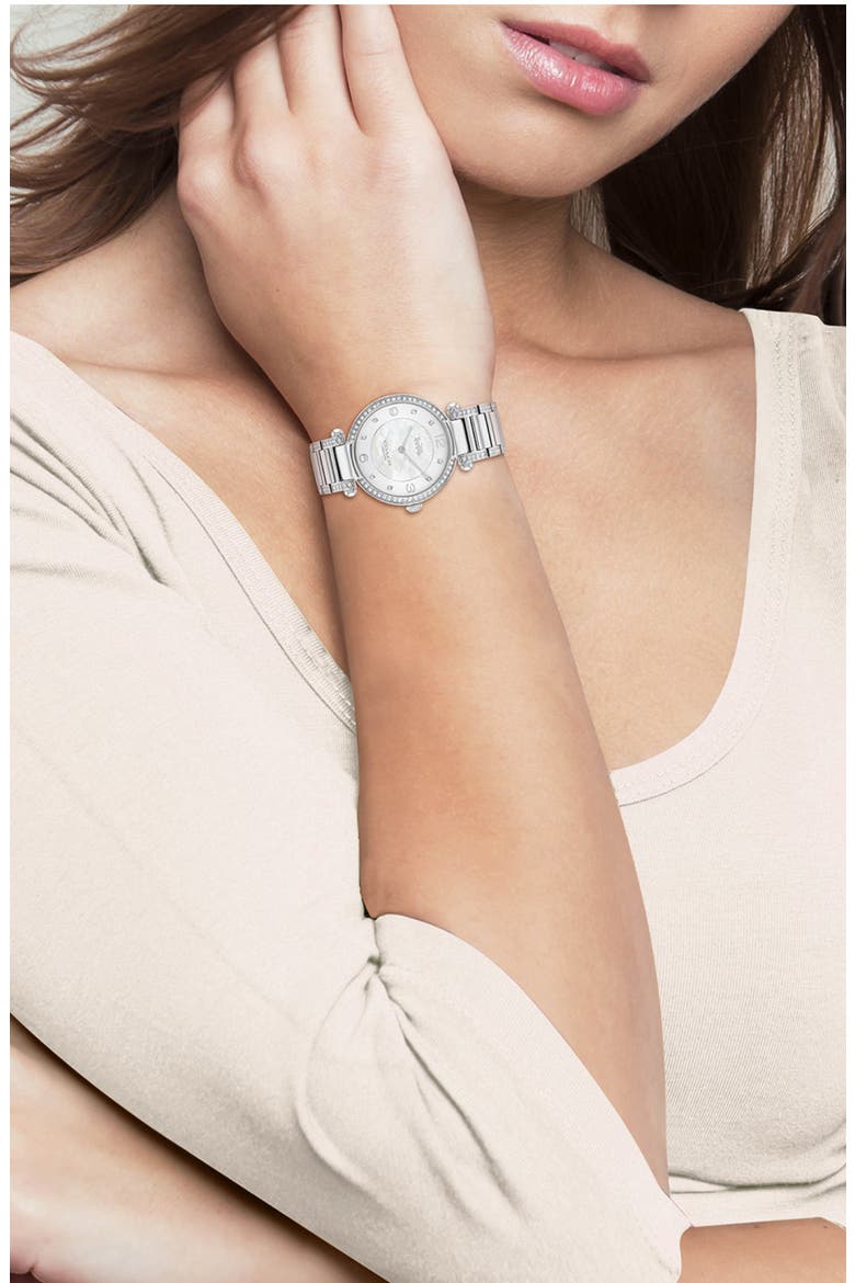 Cary Bracelet Watch, 34mm, Alternate, color, WHITE MOP
