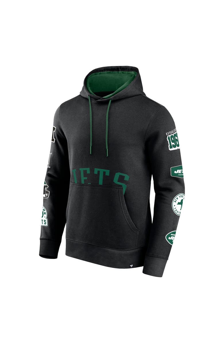 FANATICS Men's Fanatics Branded Black New York Jets Wild Winner Pullover Hoodie, Alternate, color,