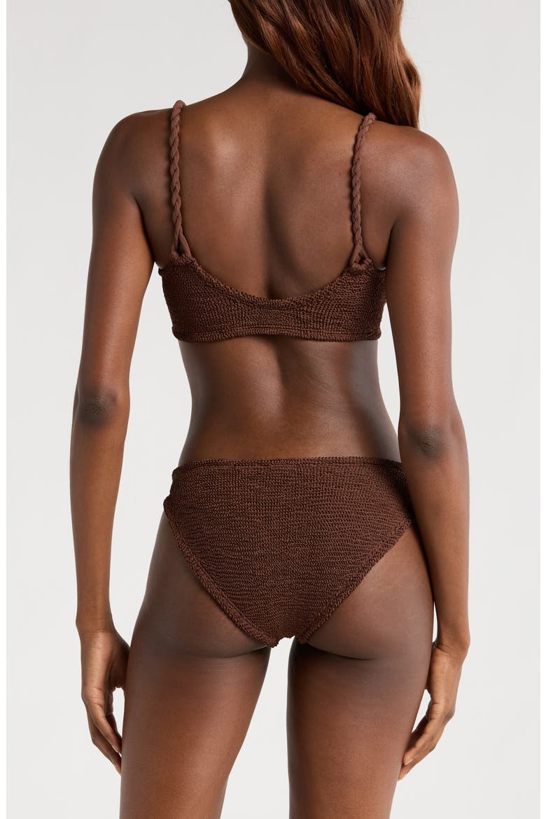Phoebe Textured Two-Piece Swimsuit, Alternate, color, METALLIC CHOCOLATE