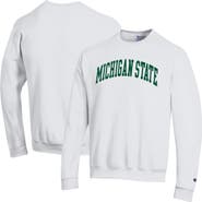 Champion Men's Champion  White Michigan State Spartans Basic Arch Fleece Pullover Sweatshirt