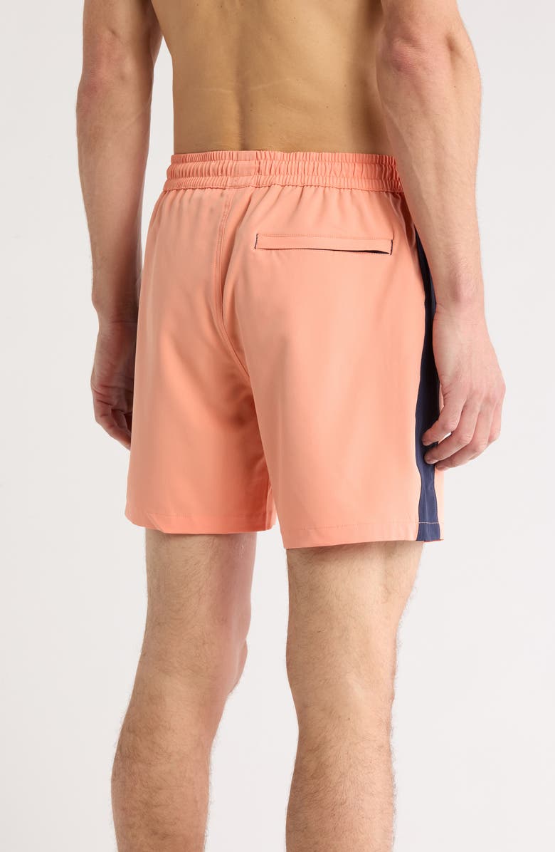 Mr.Swim Colorblock Stretch Compression Swim Shorts, Alternate, color, Papaya Punch