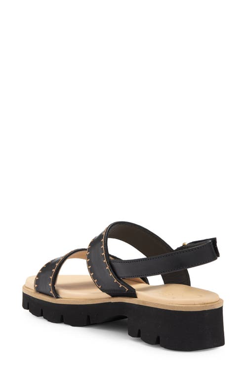 Paul Green Alana Sandal In Black Star Leather