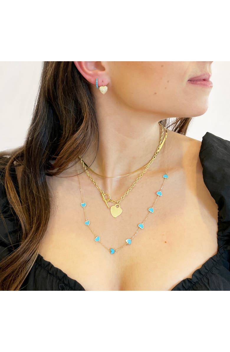 The Lovery Fine Jewelry Gold Heart Toggle Necklace, Alternate, color, Yellow Gold