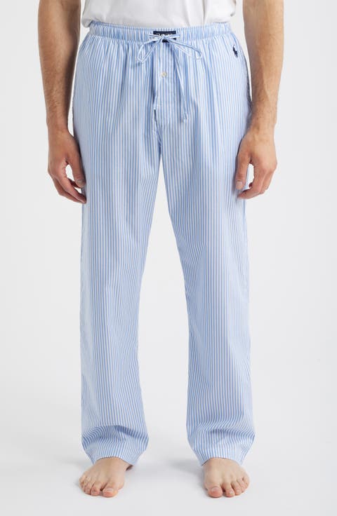 GLOBAL Mens Pajamas Set, 100% Cotton Woven Drawstring