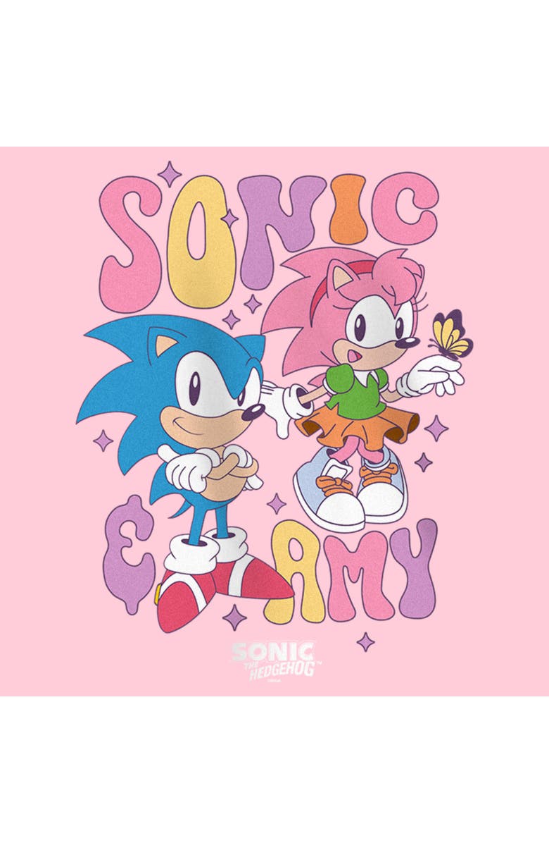 Sonic the Hedgehog Girl's Sonic the Hedgehog Cute Couple Graphic T-Shirt, Alternate, color, Light Pink