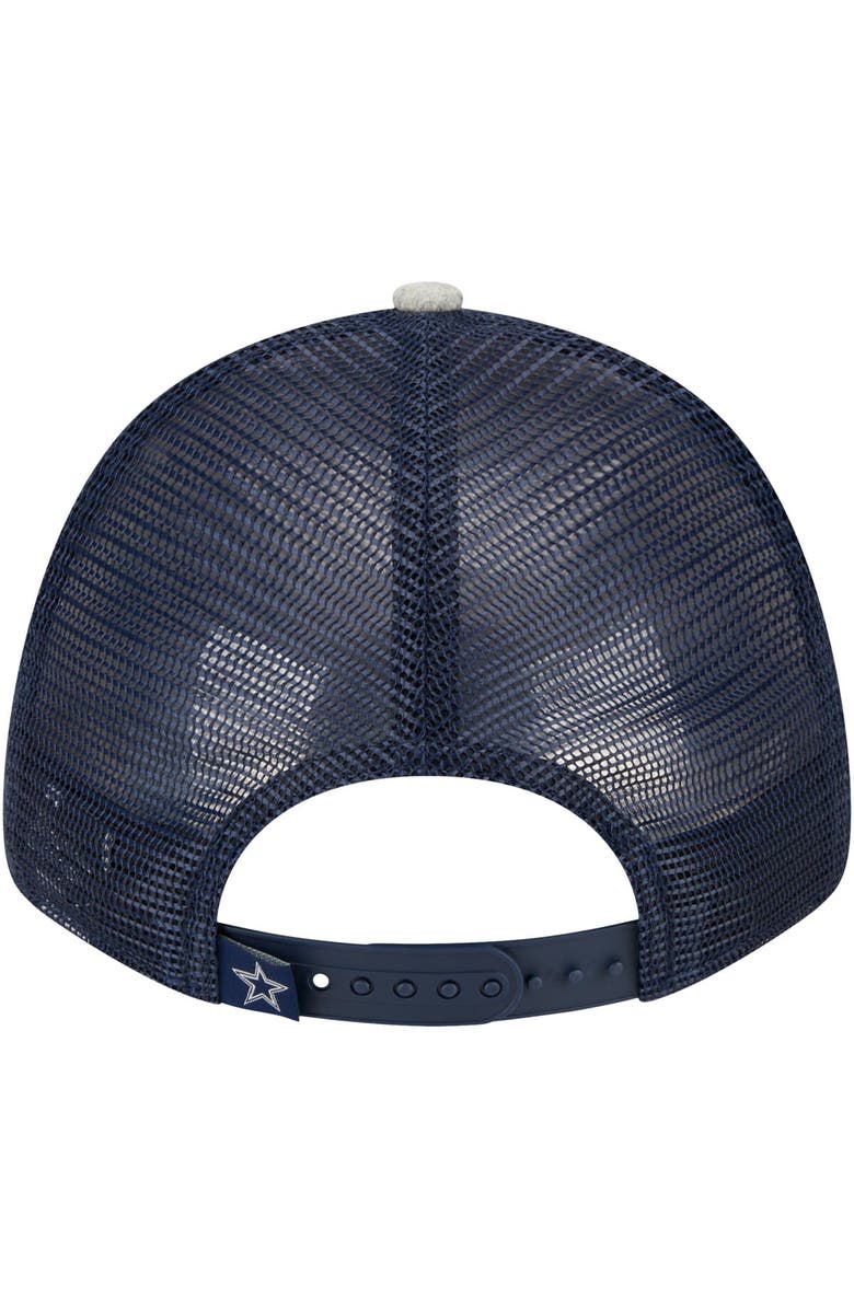 New Era Men's New Era Heather Gray/Navy Dallas Cowboys Pop Trucker 9FORTY Adjustable Hat, Alternate, color, Heather Gray