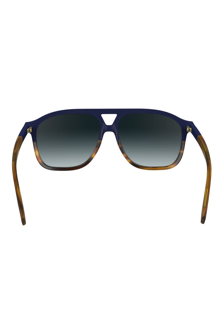 Heritage 58mm Gradient Aviator Sunglasses, Alternate, color, BLUE/ HAVANA