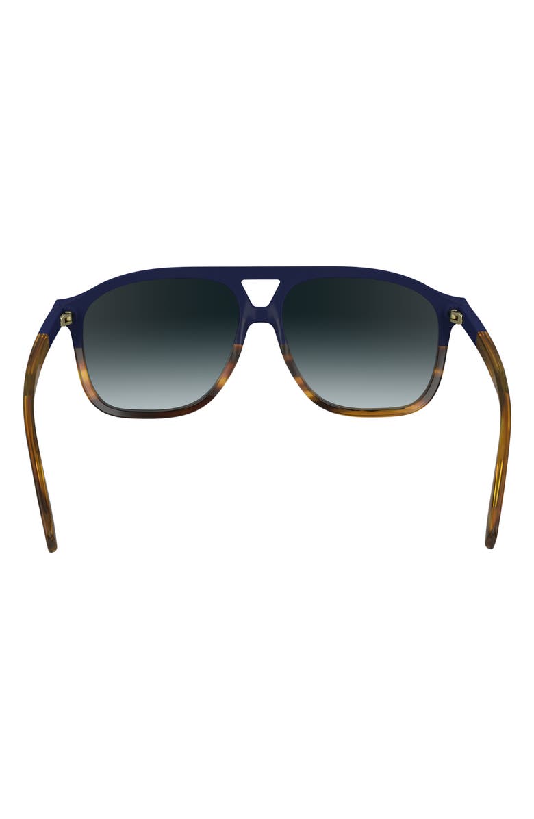 Longchamp Heritage 58mm Gradient Aviator Sunglasses, Alternate, color, Blue/ Havana