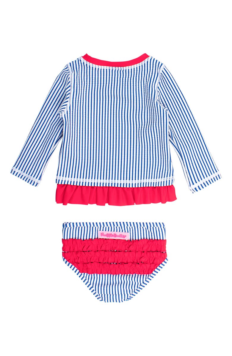 RuffleButts Kids' Long Sleeve Two-Piece Swimsuit, Alternate, color, Blue
