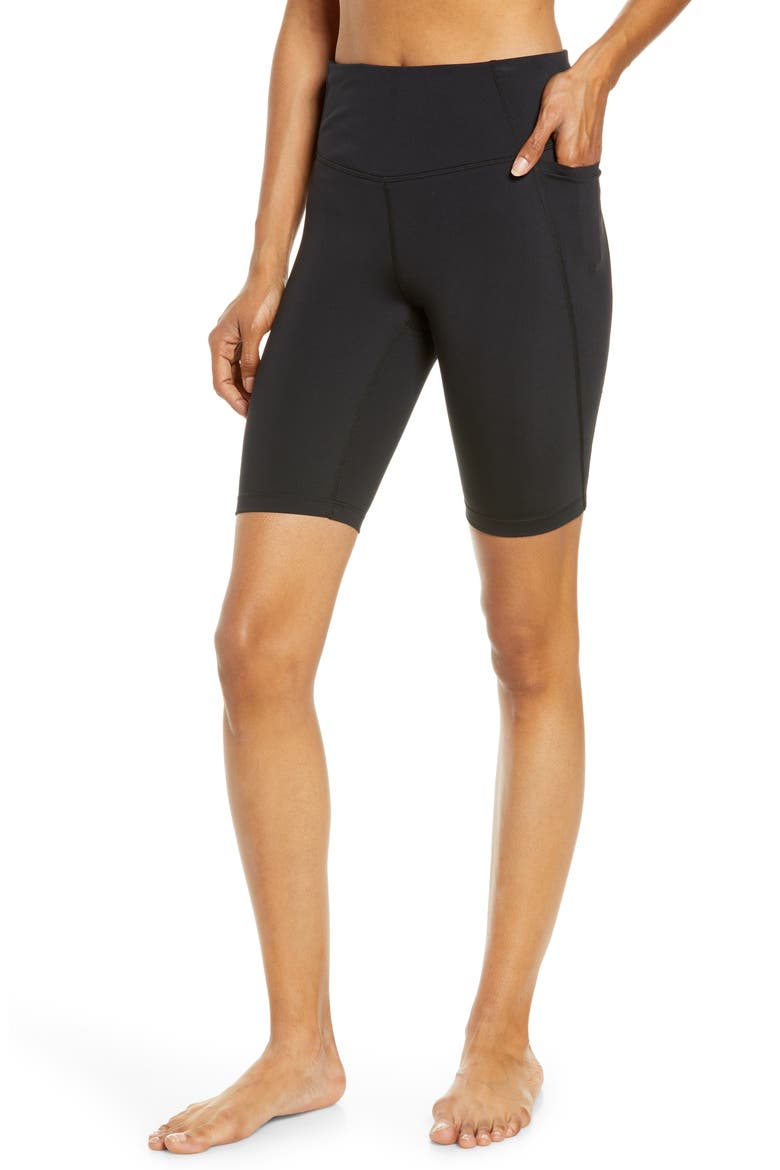 Studio Lite Pocket Bike Shorts, Main, color, BLACK
