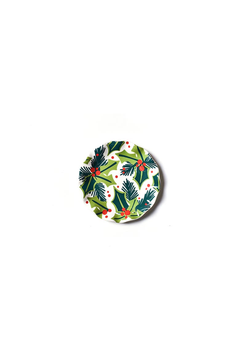 Holly Ruffle Salad Plate, Main, color, Green