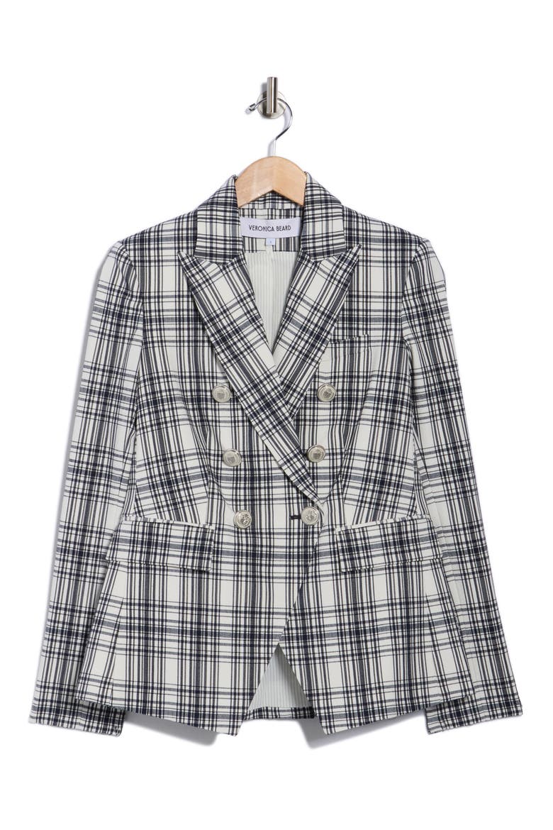 Miller Plaid Wool Blend Dickey Jacket, Alternate, color, IVORY/ NAVY