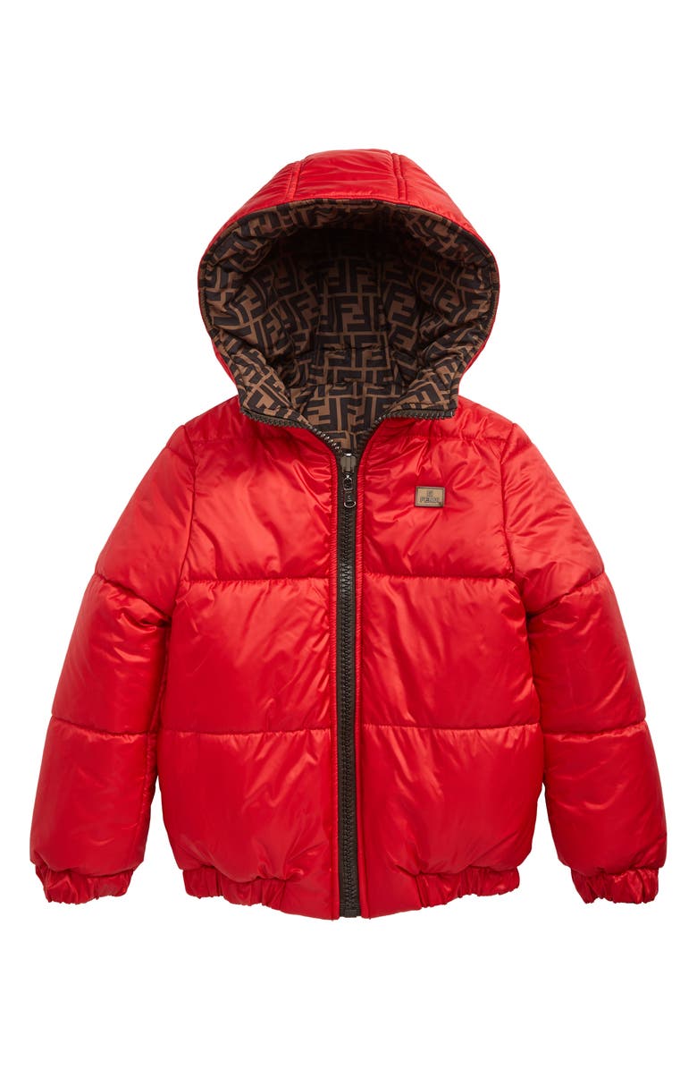 Fendi Reversible Hooded Puffer Jacket, Alternate, color, 
