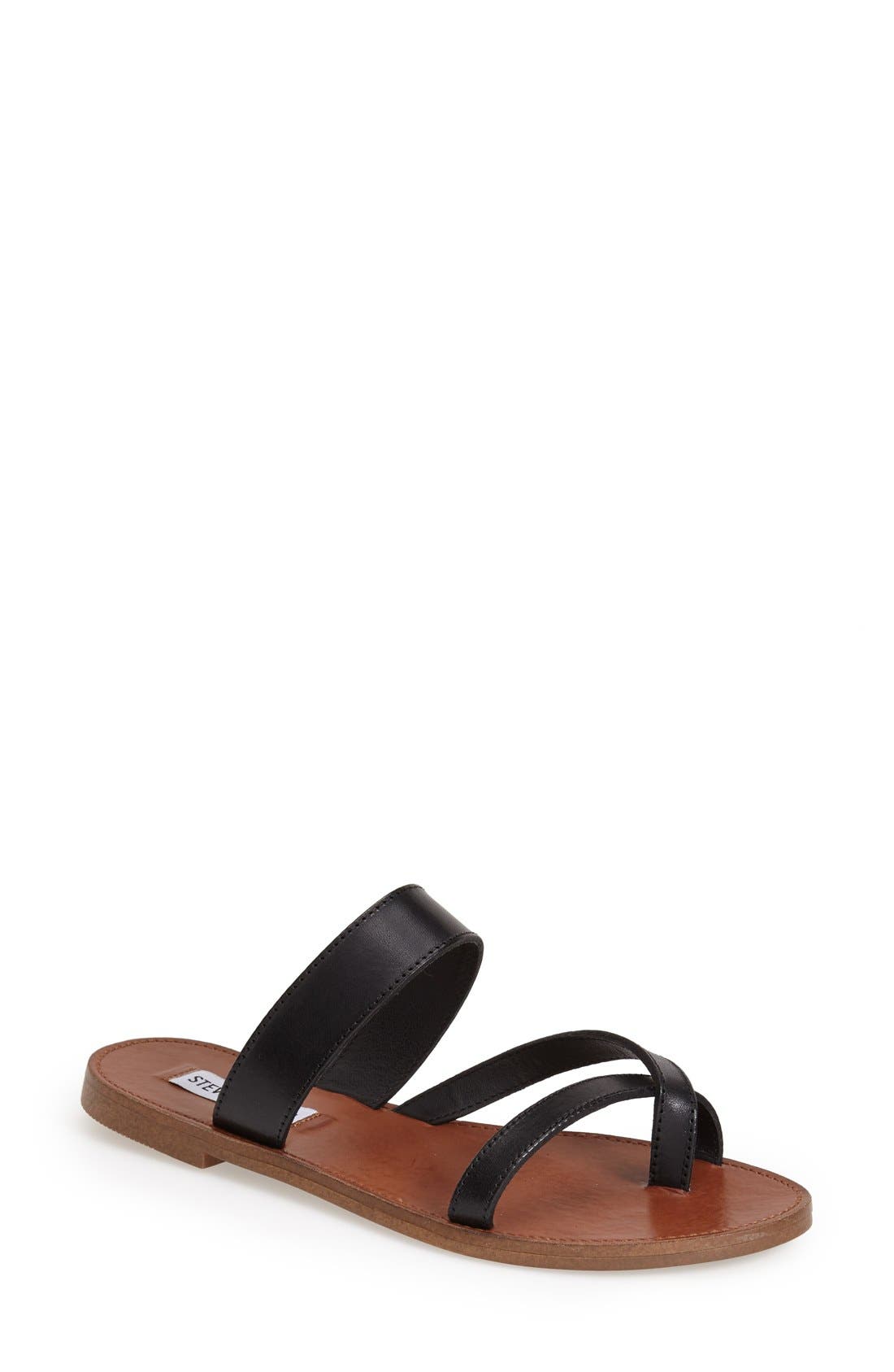 Steve Madden 'Aintso' Strappy Leather Toe Ring Sandal, Main, color, 
