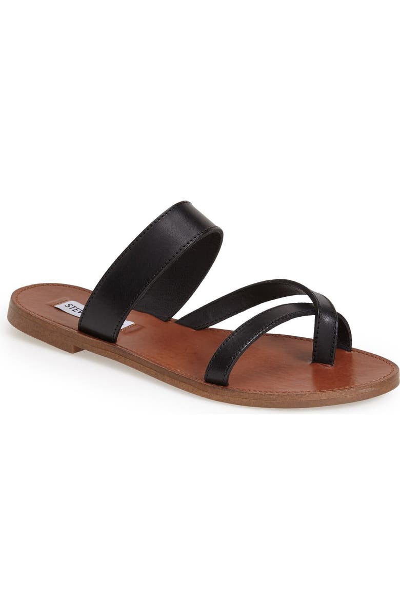 Steve Madden 'Aintso' Strappy Leather Toe Ring Sandal, Main, color,