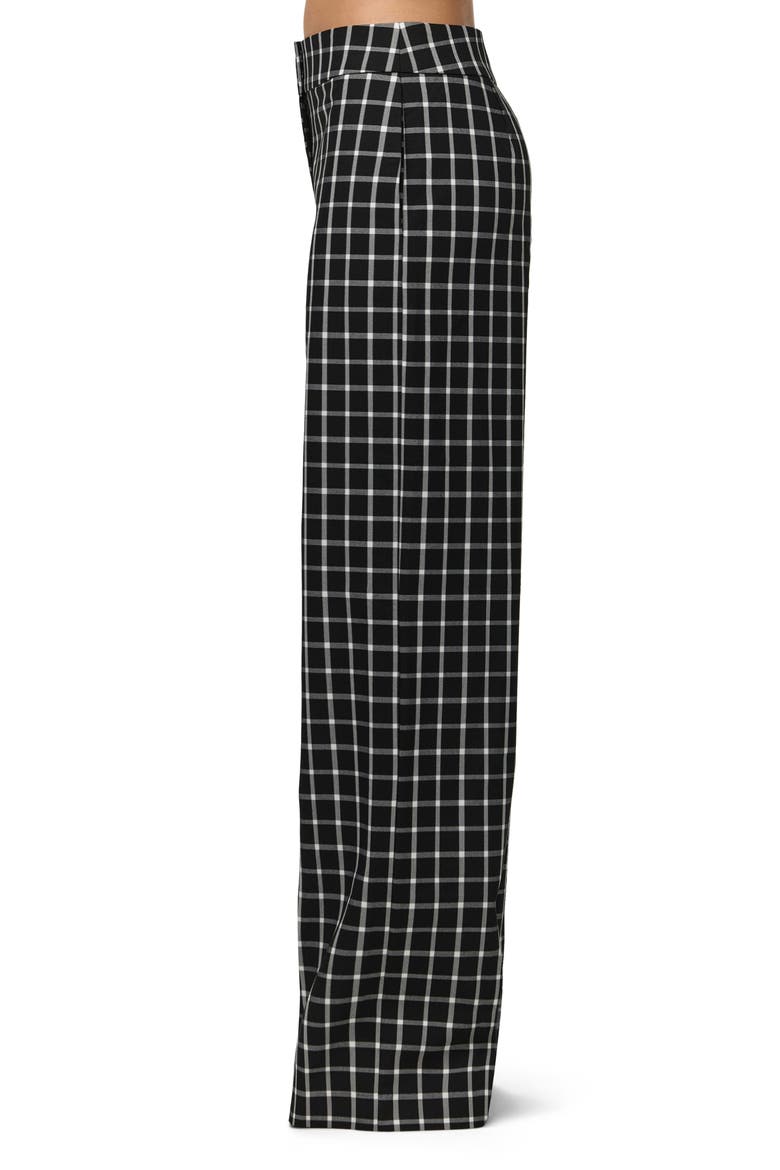 Plaid Wide Leg Pants, Alternate, color, BLACK