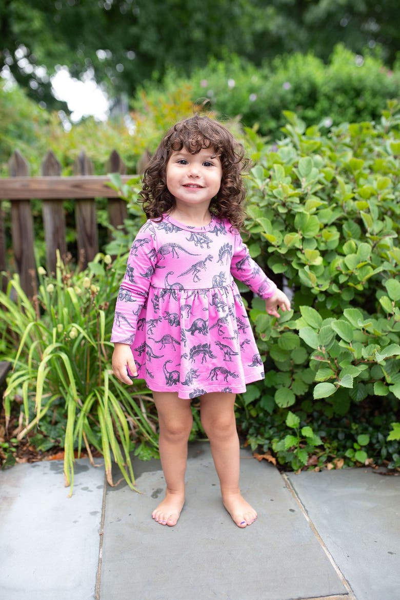 Printed Long Sleeve Bubble Romper, Alternate, color, Dino
