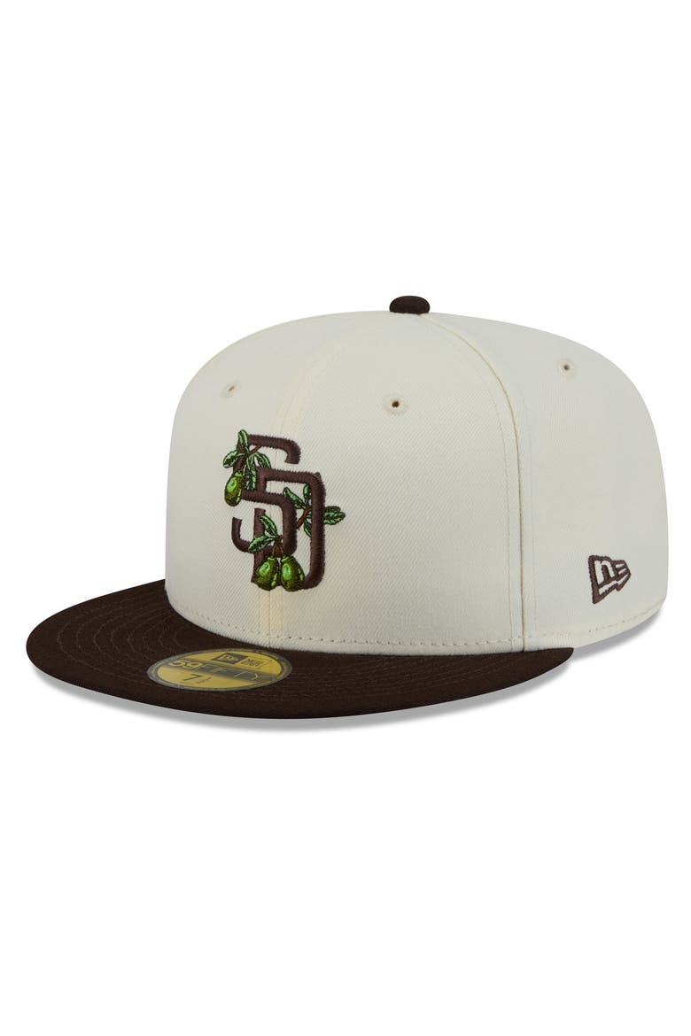 Men's New Era White/Brown San Diego Padres Blossom 59FIFTY Fitted Hat, Alternate, color, White