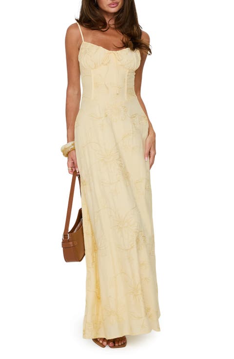 Members Only Floral Embroidered Gown