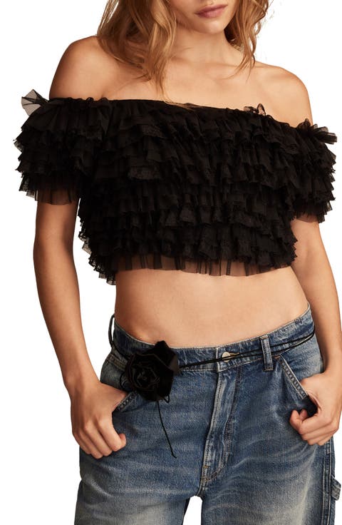 Layered Mesh Party Crop Top