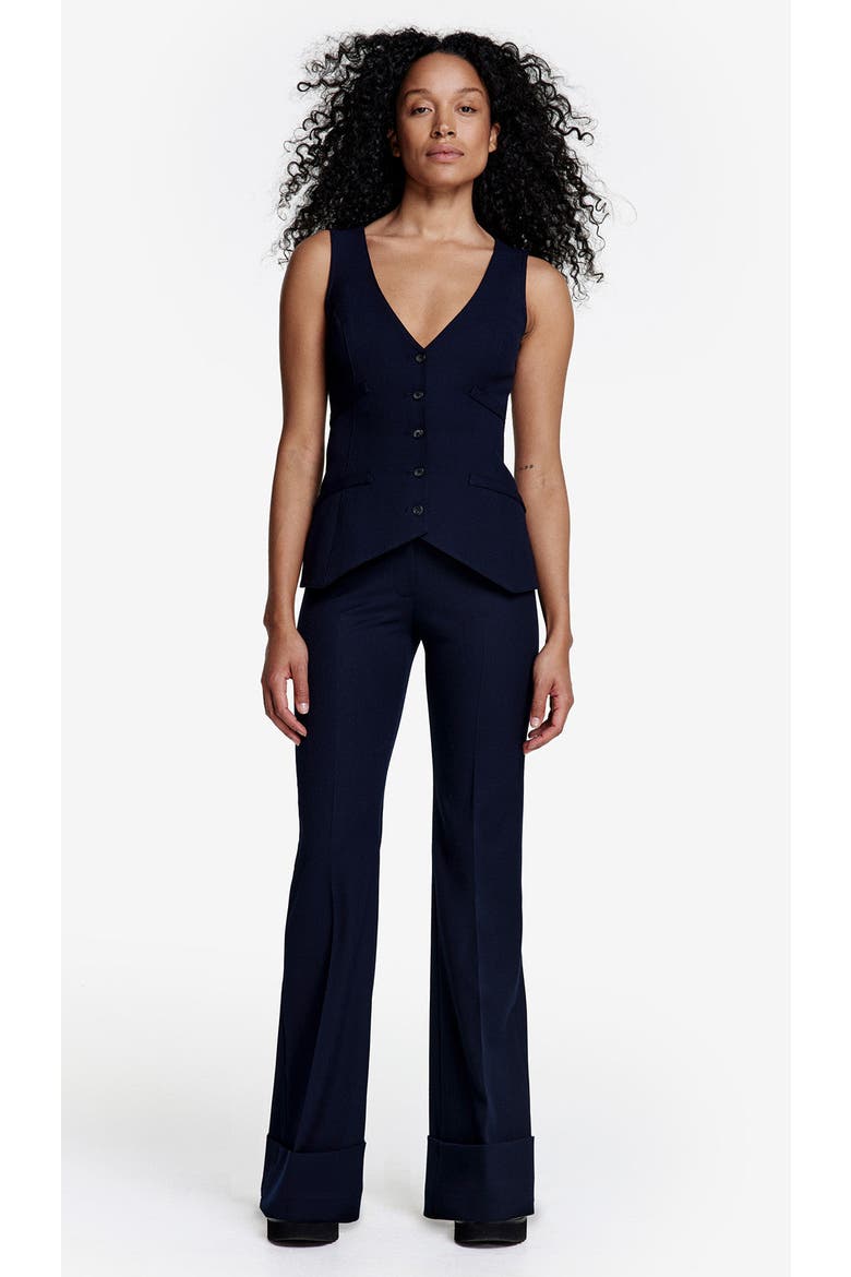 Wide Leg Cuffed Trouser, Alternate, color, Deep Navy