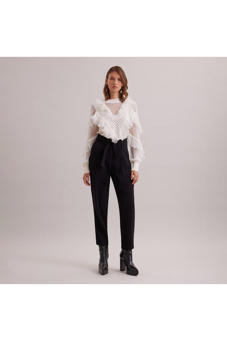 Women 's Pant  Lester Black Cotblack Cotton Cropped Pants With Tailored Fit And Zippered Waistton Cropped Pants With Tailored Fit And Zippered Waist, Alternate, color, Black