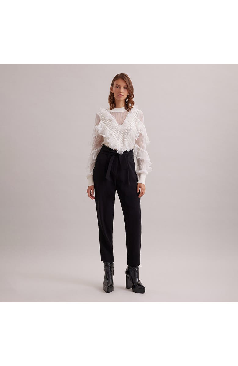 Anne Fontaine Women 's Pant Lester Black Cotblack Cotton Cropped Pants With Tailored Fit And Zippered Waistton Cropped Pants With Tailored Fit And Zippered Waist, Alternate, color, Black