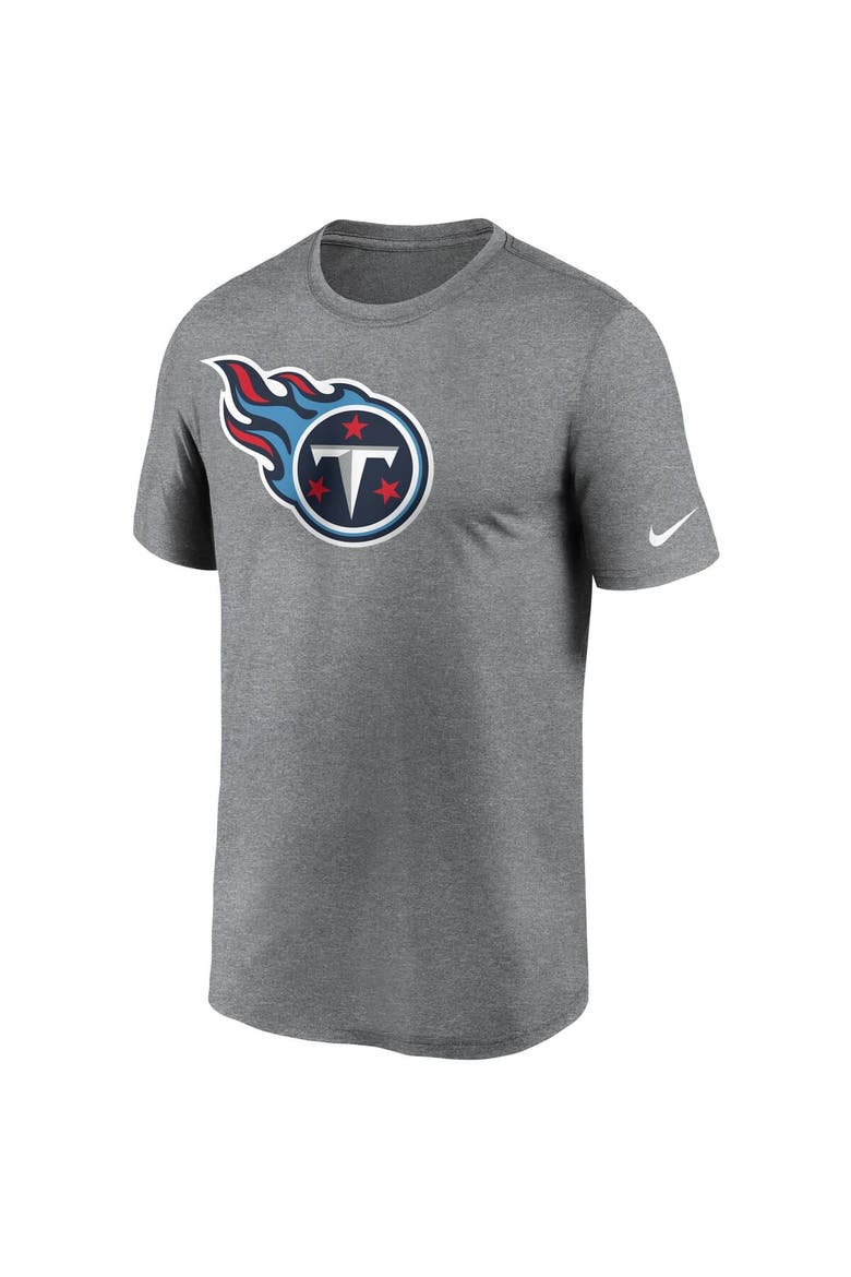Men's Nike Heathered Charcoal Tennessee Titans Logo Essential Legend Performance T-Shirt, Alternate, color, Heather Charcoal