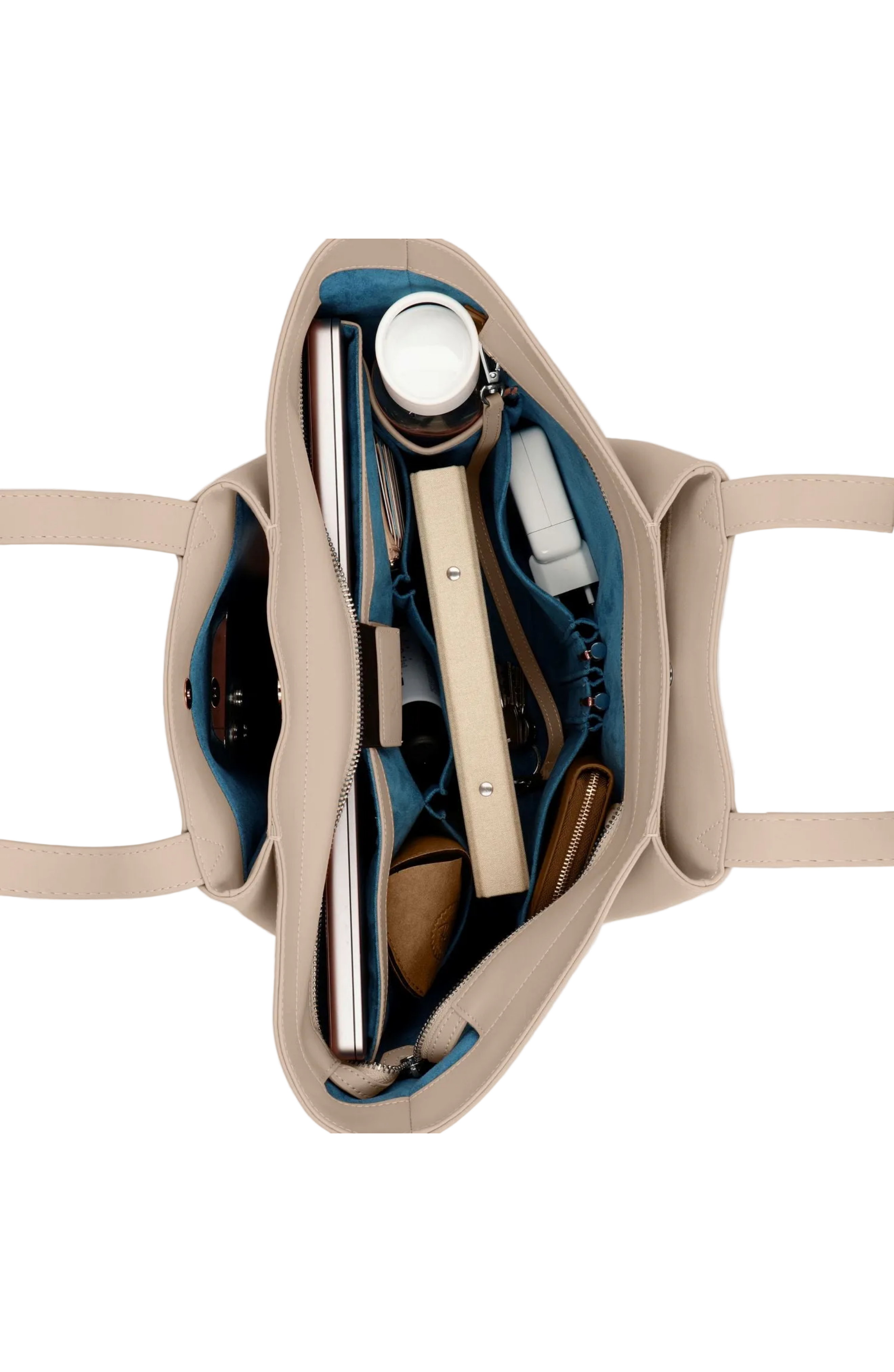 Pyramid Leather Tote Bag, Alternate, color, Greige Taupe