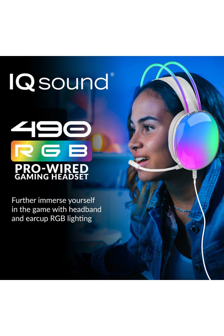 RGB 7.1 Surround Sound Gaming Headset W/ Mic, Alternate, color, White