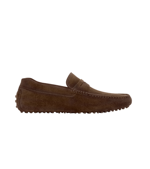 Jack Erwin Parker Suede Casual Driving Loafer In Brown