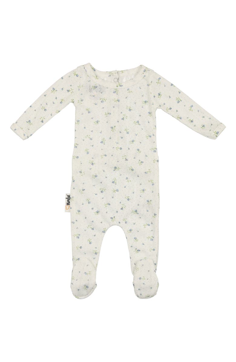 Manière Floral Cotton Pointelle Footie, Main, color, 