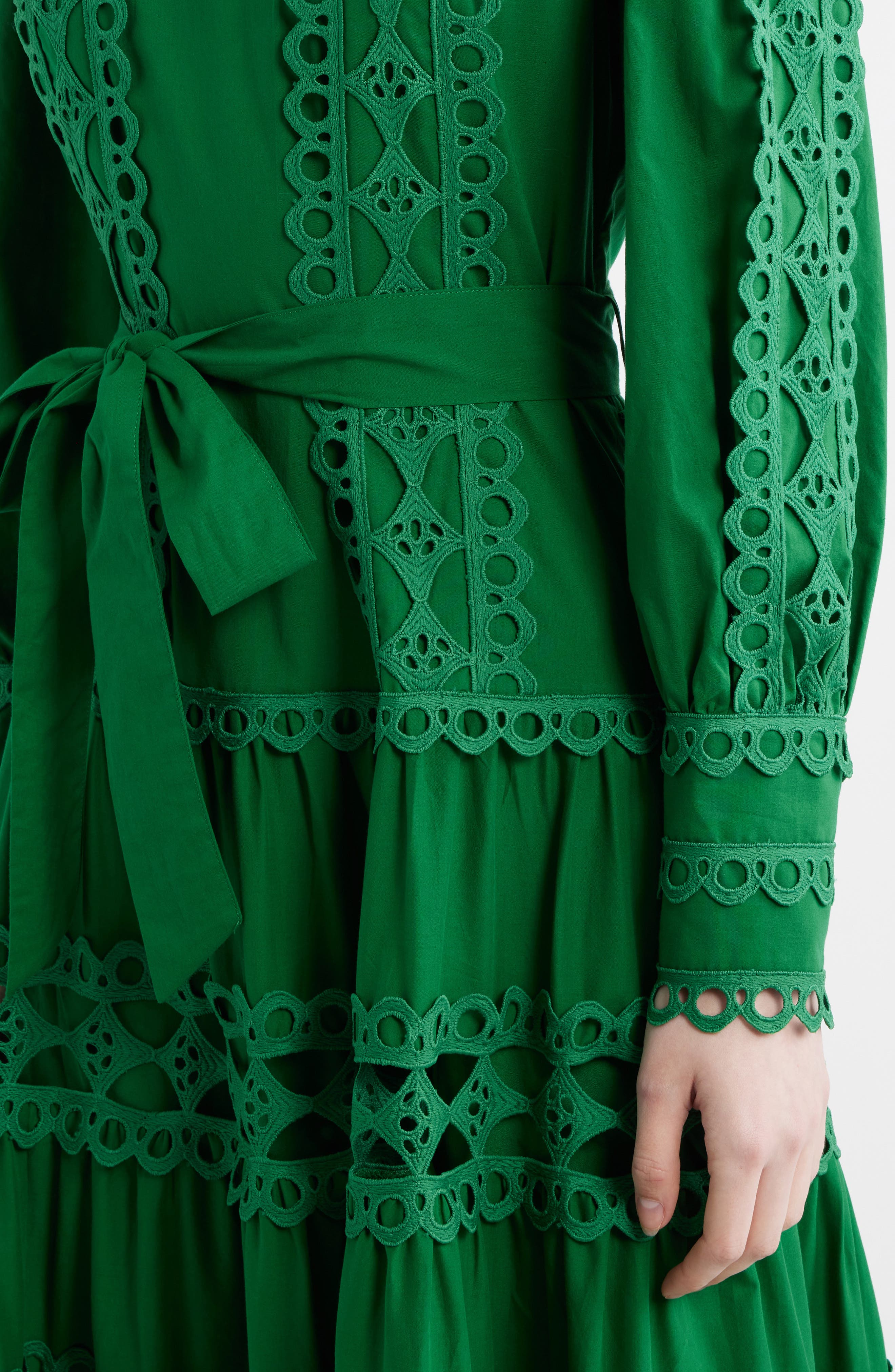 LAYERED WITH LOVE Lace Trim Long Sleeve Cotton Maxi Dress (Women
