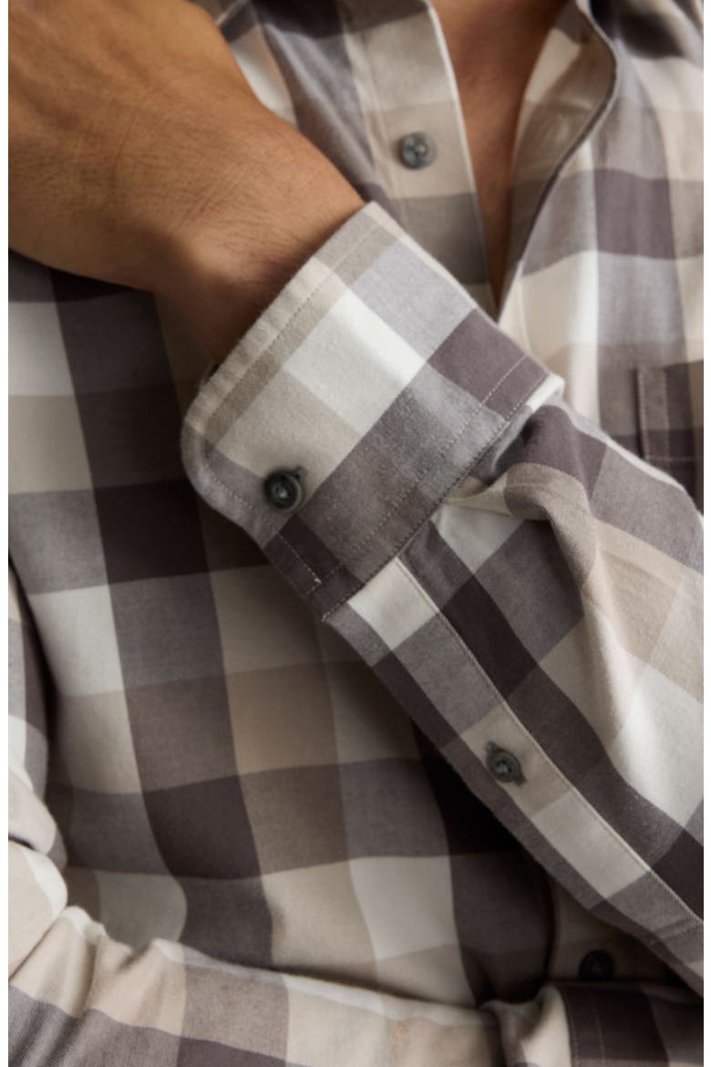 Greenwald Check Cotton Flannel Button-Up Shirt, Alternate, color, BROWN TAN WHITE