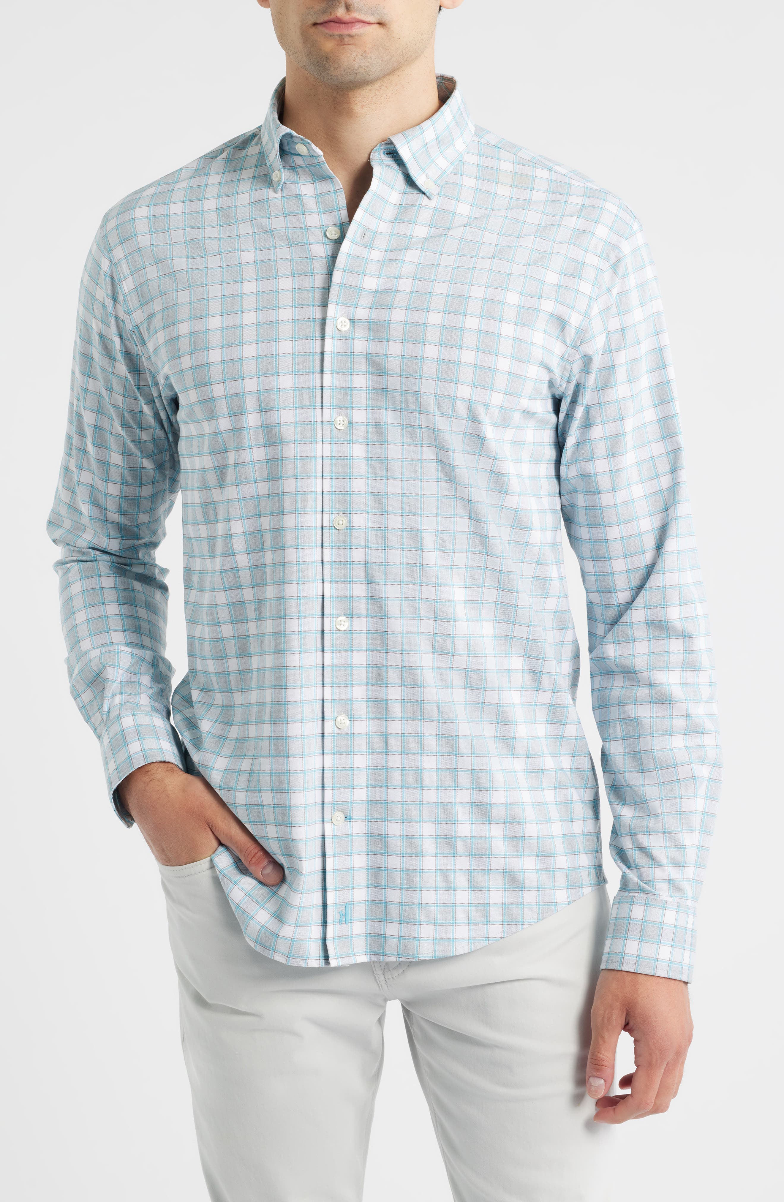 johnnie-O Gatlin Check Performance Button-Up Shirt