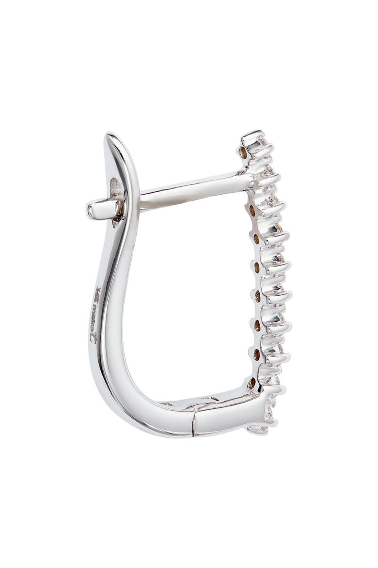 Diamond Oval Hoop Earrings, Alternate, color, WHITE GOLD