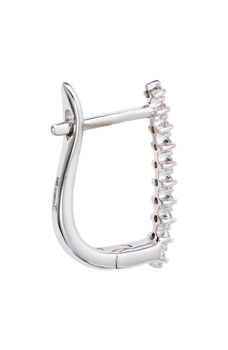 Meira T Diamond Oval Hoop Earrings, Alternate, color, White Gold