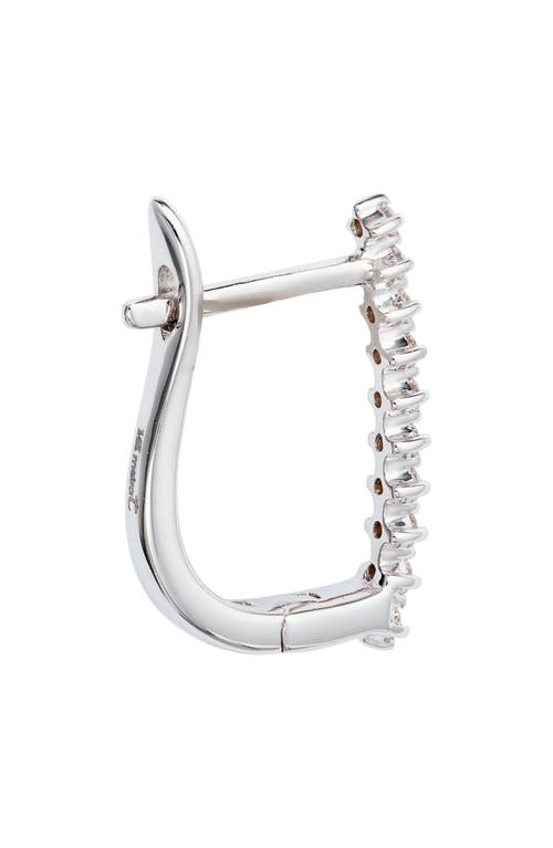 Meira T Diamond Oval Hoop Earrings In White Gold