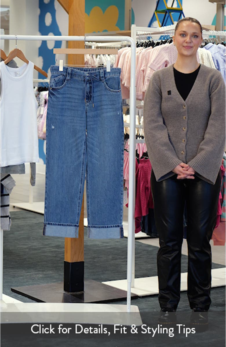 High Waist Cuffed Boyfriend Jeans, sales video thumbnail